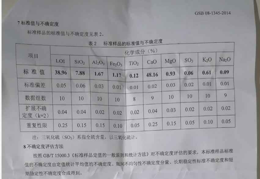 水泥标样-石灰石